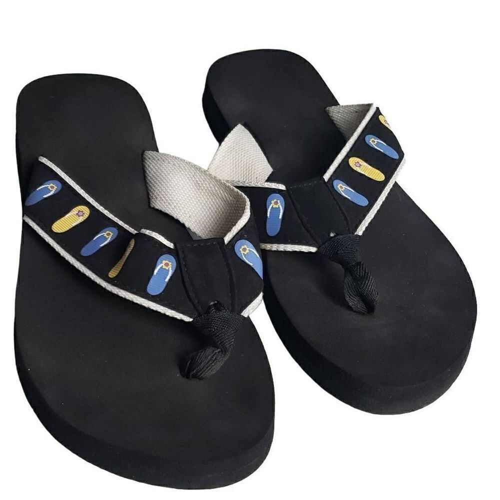 Yellow and Blue Flip Flop Sandals